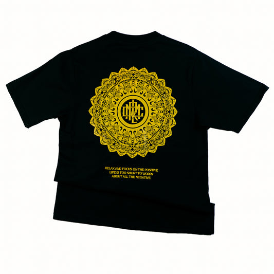 BOX FIT | OVERSIZED TEE | MANDALA SHIRT | BLACK